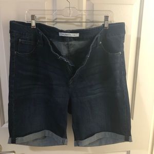 Denim right above the knee shorts